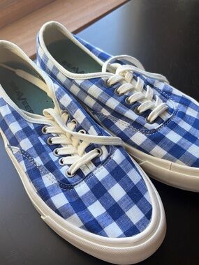 SeaVees for J. Crew Women’s Gingham Canvas Sneaker - Blue & White